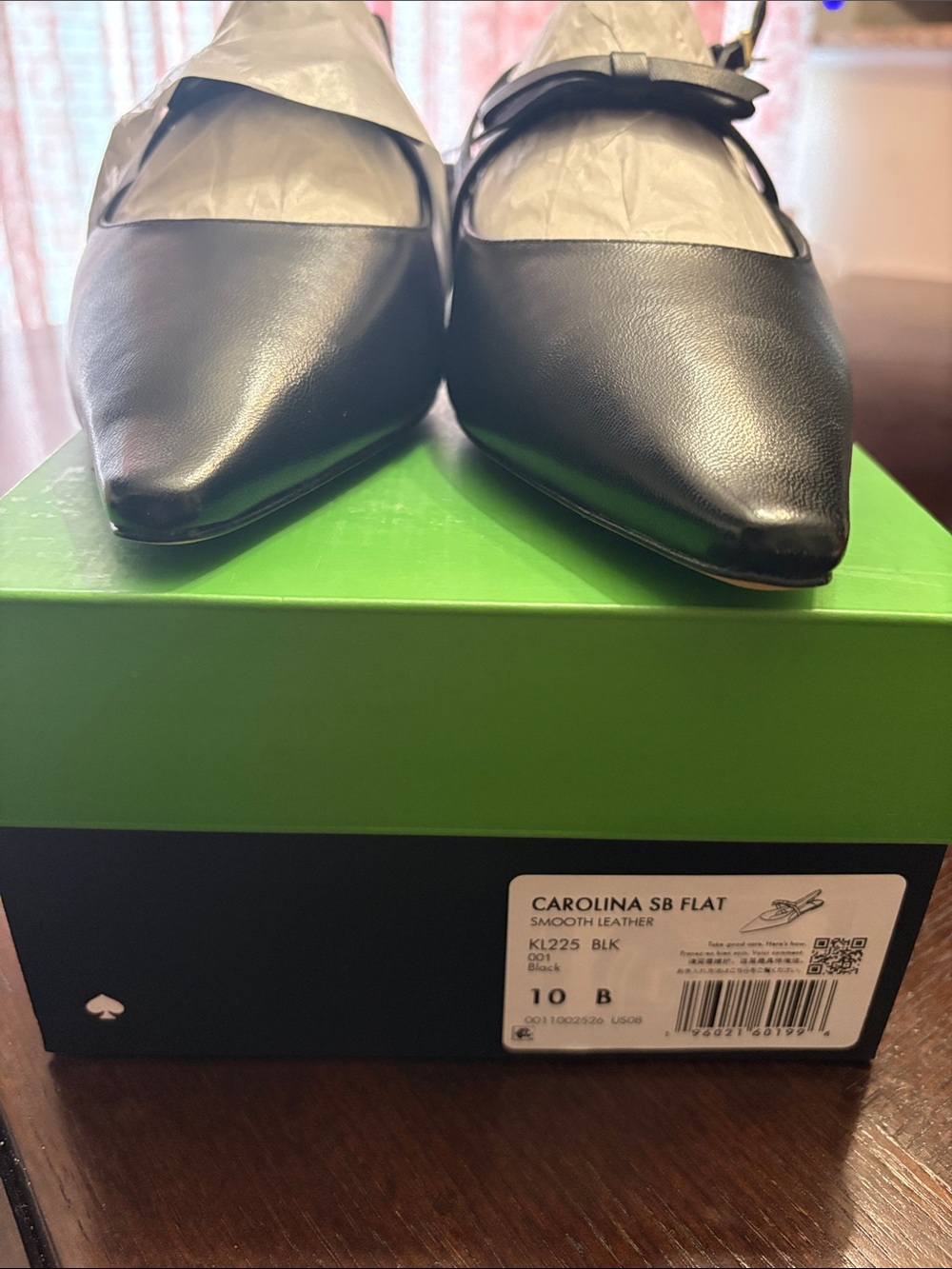 kate spade Black Pointed Slingback Flats with Bow - Picture 4 of 4
